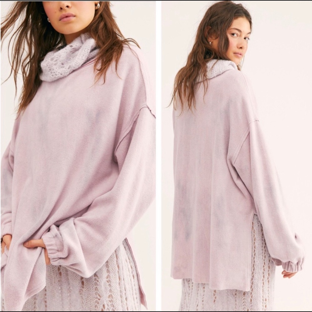 NWT Free People Someday Sweatshirt in Lilac Combo